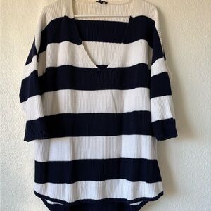 Express White Ribbed Knit Sweater Size M Academy